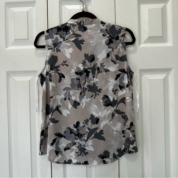 Calvin Klein Black and Gray Floral Blouse - Picture 2 of 4